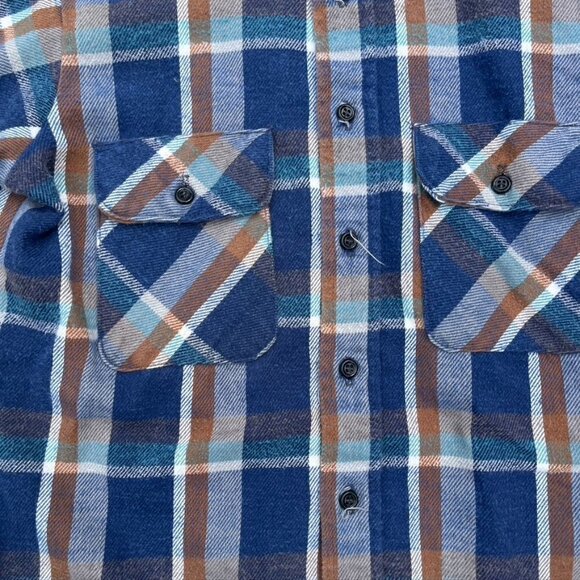 ** Five Brother 1970's Vintage Union Made Plaid Flannel Button Shirt Small - Picture 4 of 11